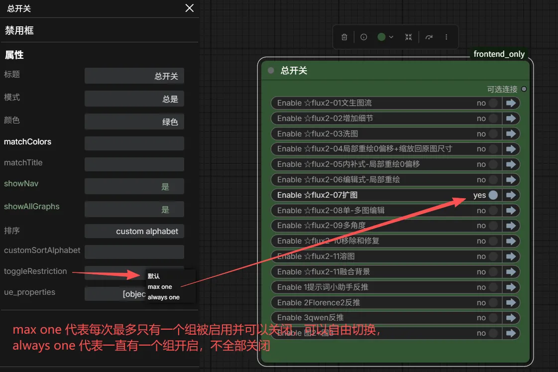 禁用多框和忽略多框